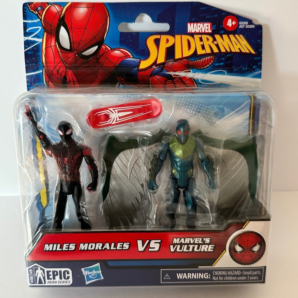 Hasbro Spider-Man Action Figures Kids 4in Multicolor Miles Morales vs Vulture